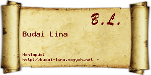 Budai Lina névjegykártya